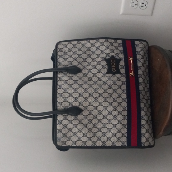 Authentic Vintage Gucci GG Monogram Supreme Sherry Web Ophidia Horsebit Shopper - Picture 2 of 10